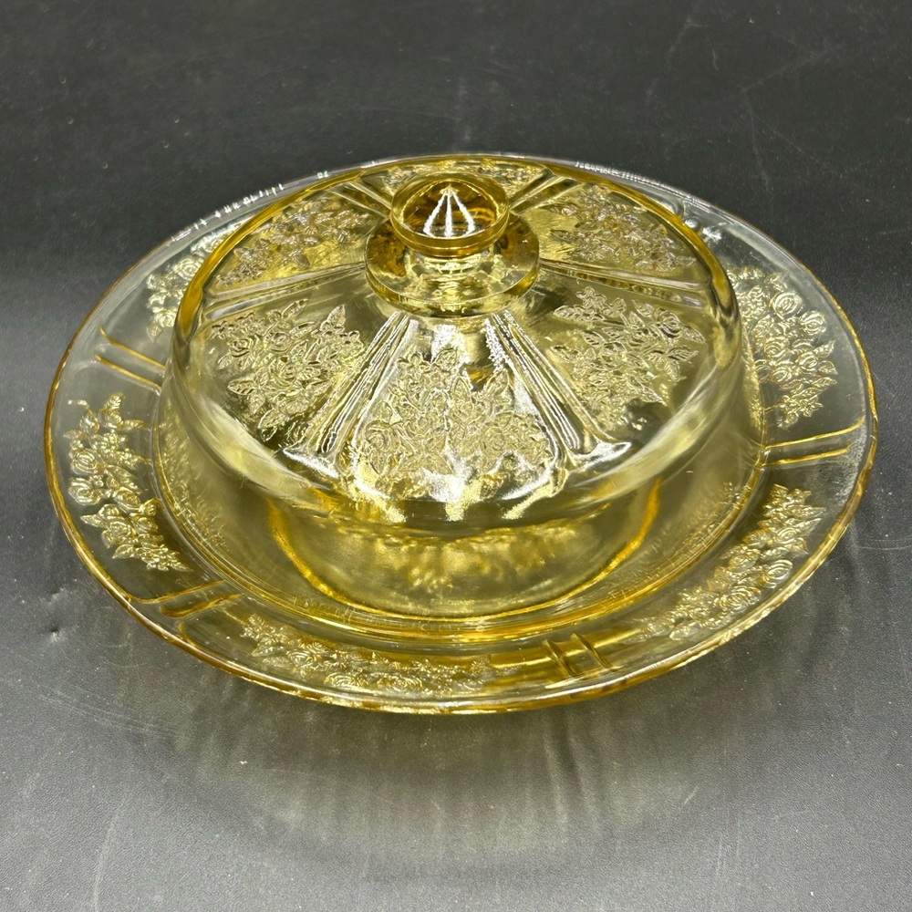 Rare HTF Federal Sharon cabbage rose cheese dish